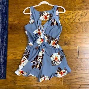 Grey floral romper